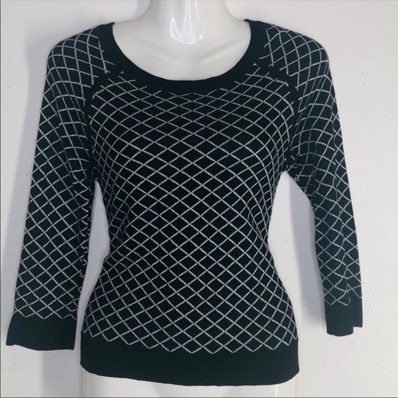 Sweater women black and white pattern Philosophy knitted sweater design casual - Picture 2 of 8